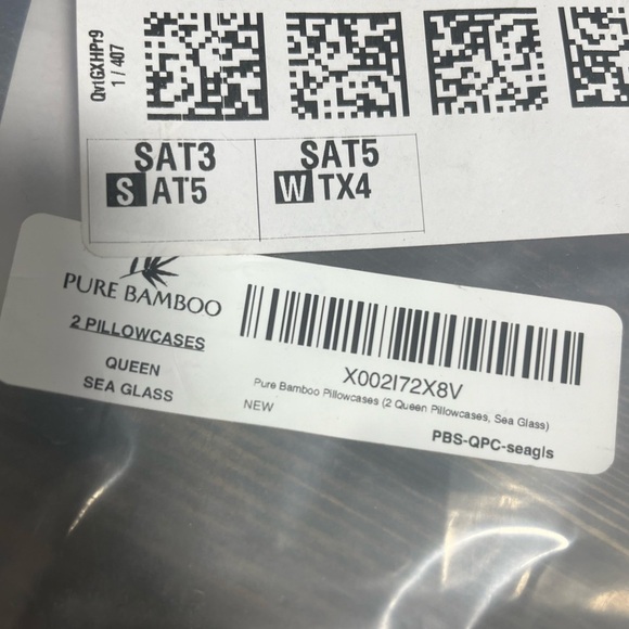 PURE BAMBOO QUEEN PILLOWCASE 2PC SET SEA GLASS - Picture 4 of 4